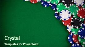  Presentation with gambling - PPT theme featuring casino gambling chips with copy background and a  colored foreground
