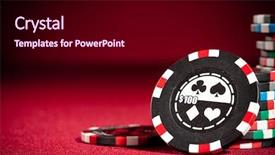  Presentation with gambling - Cool new PPT theme with casino gambling chips with copy backdrop and a black colored foreground