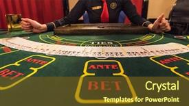  Presentation with gambling - Cool new PPT layouts with casino gambling and entertainment concept backdrop and a tawny brown colored foreground