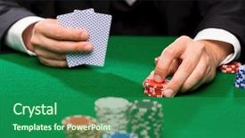  Presentation with poker chips - PPT layouts featuring casino-gambling-poker-people background and a ocean colored foreground