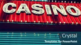  Presentation with neon - Presentation theme having casino-neon-sign-at-night background and a ocean colored foreground