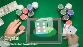 Presentation with poker chips - Colorful slide deck enhanced with casino online gambling technology backdrop and a ocean colored foreground