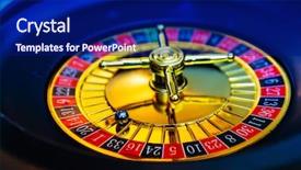  Presentation with roulette - Slide deck enhanced with casino playing roulette on green background and a navy blue colored foreground