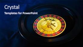 Presentation with roulette - Beautiful slides featuring casino playing roulette on green backdrop and a navy blue colored foreground