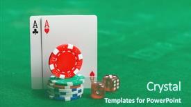  Presentation with casino royale - Presentation theme consisting of casino poker chips dice background and a ocean colored foreground