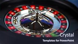  Presentation with roulette wheel - Audience pleasing presentation theme consisting of casino roulette and playing chips backdrop and a wine colored foreground