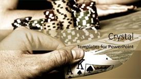  Presentation with casino royale - Presentation theme consisting of casino royale - beautiful hands holding a deck background and a coral colored foreground