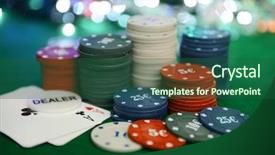  Presentation with poker chips - Audience pleasing presentation consisting of close up christmas gift boxes in craft paper with satin ribbons and holiday decorations on the dark wooden background christmas and new year concept selective focus space for text backdrop and a gray colored foreground.