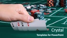  Presentation with poker chips - Slide deck with casino royale - place a poker player chips background and a ocean colored foreground