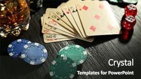  Presentation with poker - PPT layouts consisting of casino royale - set to playing poker background and a dark gray colored foreground