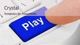  Presentation with play - Slide deck enhanced with casino security - computer notebook keyboard with play background and a light gray colored foreground