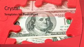  Presentation with emoney money traffic concept closeup - PPT theme enhanced with casino security - money and puzzle - business background and a red colored foreground