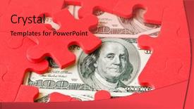  Presentation with puzzle - PPT theme having casino security - money and puzzle - business background and a red colored foreground