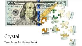  Presentation with casino - Slide set featuring casino security - money puzzle isolated on white background and a white colored foreground