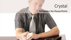  Presentation with golf player playing - Cool new slides with casino security - young poker player with gun backdrop and a  colored foreground