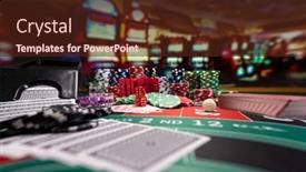  Presentation with casino - PPT theme featuring casino-set-cards-dice background and a tawny brown colored foreground
