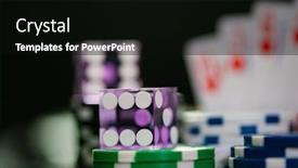  Presentation with casino - Colorful slide set enhanced with casino-set-with-cards-dice backdrop and a black colored foreground