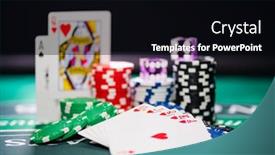  Presentation with blackjack - PPT theme featuring casino-set-with-cards-dice background and a black colored foreground