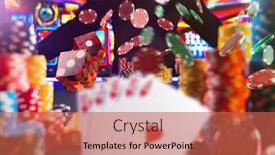  Presentation with blackjack - Presentation theme enhanced with casino-set-with-cards-dice background and a red colored foreground