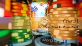  Presentation with blackjack - Slide set with casino-set-with-cards-dice background and a gold colored foreground