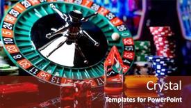  Presentation with roulette - Presentation design enhanced with casino-set-with-roulette-cards background and a tawny brown colored foreground