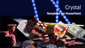  Presentation with blackjack - Slide set with casino-set-with-roulette-cards background and a navy blue colored foreground