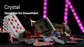  Presentation with blackjack - Colorful PPT layouts enhanced with casino-set-with-roulette-cards backdrop and a black colored foreground