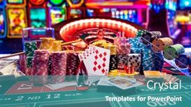  Presentation with blackjack - Slide set featuring casino-set-with-roulette-cards background and a teal colored foreground
