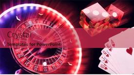  Presentation with roulette - Theme having casino-set-with-roulette-cards background and a red colored foreground