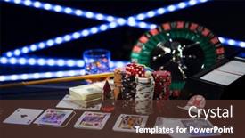  Presentation with roulette - Presentation design featuring casino-set-with-roulette-cards background and a tawny brown colored foreground