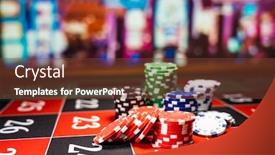  Presentation with blackjack - Amazing PPT theme having casino-set-with-roulette-dice backdrop and a tawny brown colored foreground