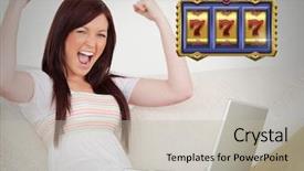  Presentation with slot machine - Beautiful PPT theme featuring casino slot machine 7's backdrop and a light gray colored foreground