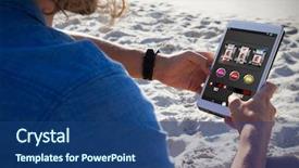  Presentation with slot machine - PPT theme enhanced with casino slot machine on mobile background and a  colored foreground