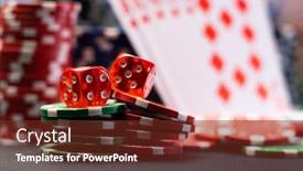  Presentation with casino - Theme with casino-table-with-cards background and a tawny brown colored foreground
