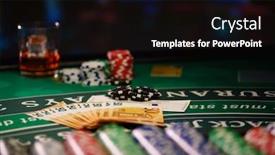  Presentation with casino - Presentation theme having casino-table-with-euro-bills background and a black colored foreground