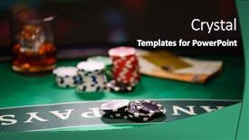  Presentation with casino - Slides featuring casino-table-with-euro-bills background and a black colored foreground