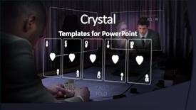  Presentation with holographic - Beautiful slide set featuring casino white holographic card display backdrop and a wine colored foreground