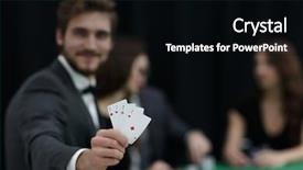  Presentation with casino - PPT theme having combination of four ace background and a black colored foreground