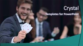  Presentation with casino - Beautiful slides featuring combination of four ace backdrop and a wine colored foreground