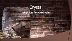  Presentation with craft beer - Slide set enhanced with cask - beer barrel and wheat background and a wine colored foreground