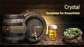  Presentation with craft beer - Beautiful slides featuring cask - beer mug and small keg backdrop and a wine colored foreground