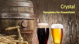  Presentation with ale - Colorful slide set enhanced with cask - glasses of beer and ale backdrop and a tawny brown colored foreground
