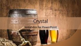  Presentation with ale - Cool new presentation design with cask - glasses of beer and ale backdrop and a coral colored foreground