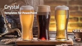  Presentation with ale - Beautiful slide deck featuring cask - glasses of beer and ale backdrop and a tawny brown colored foreground