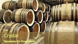  Presentation with barrels - Cool new PPT theme with cask - wooden barrels with wine backdrop and a tawny brown colored foreground