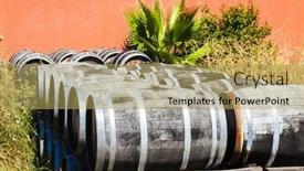  Presentation with cellar - Theme enhanced with casks-in-front-of-wine background and a yellow colored foreground