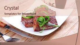  Presentation with beef meat soup stew - Cool new presentation theme with casor oil - grilled meat beef steaks strips backdrop and a  colored foreground
