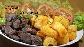  Presentation with non gmo beef - Amazing slides having corned beef backdrop and a gold colored foreground