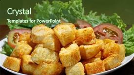  Presentation with nasi goreng fried rice - Slide set enhanced with fried yucca background and a tawny brown colored foreground