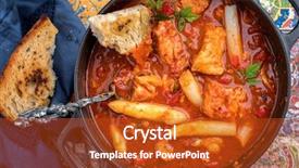  Presentation with cajun - Colorful presentation design enhanced with traditional creole cajun court bouillon backdrop and a crimson colored foreground